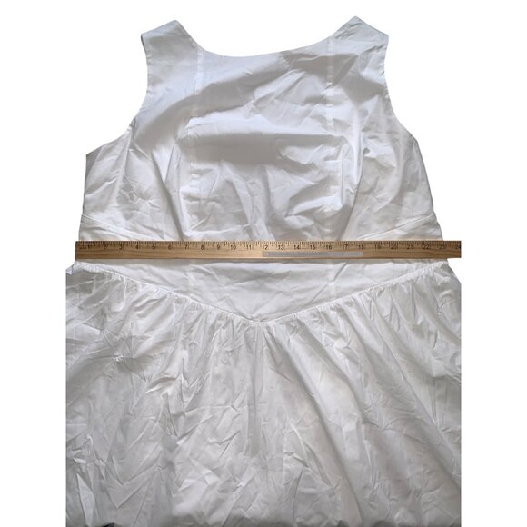 Wild Fable Womens White Sleeveless Cotton Dress With Tie Back & Pleated Skirt 2X - Picture 7 of 12